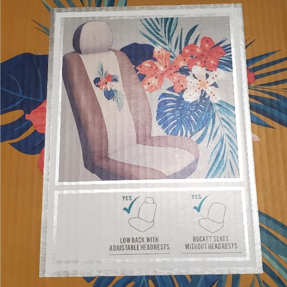 2 Front Seat Covers Floral Embellished Swarovski - Picture 4 of 6